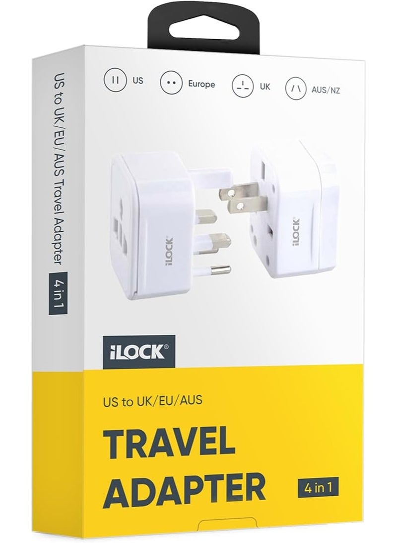 iLOCK Universal Travel Adapter | US to UK/EU/AUS | Compact & Portable - Image 1